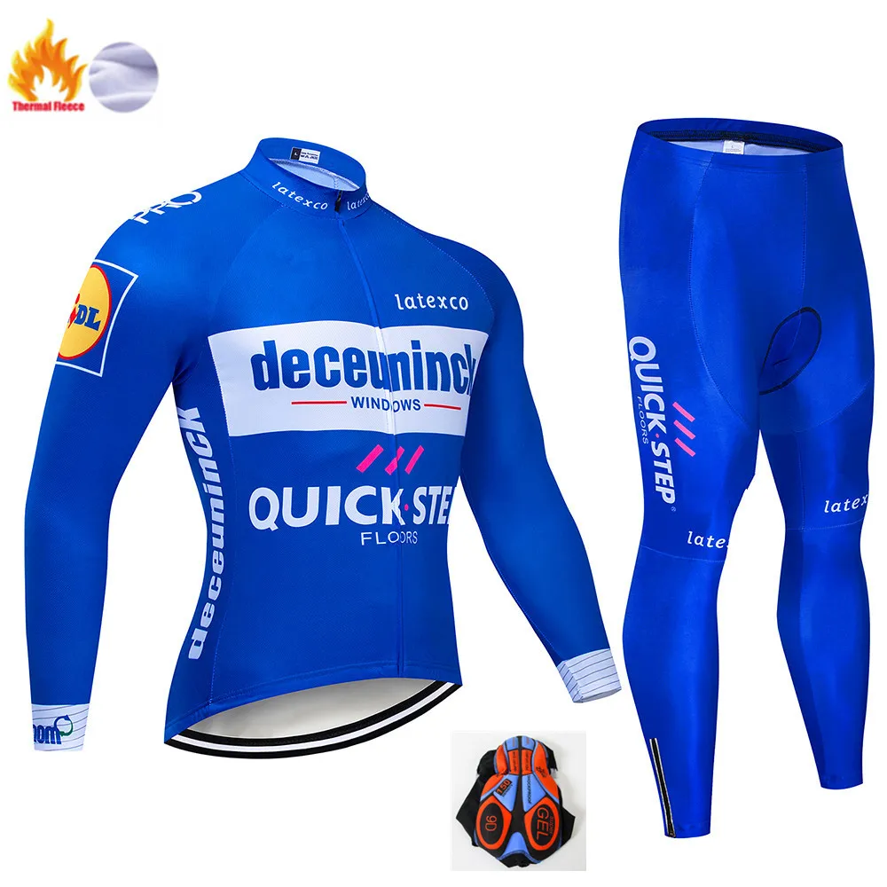 Winter Cycling Suit Pro Team быстрый шаг Велоспорт Джерси 9D Bib набор одежды для велосипеда из Бельгии Мужская Зимняя Теплая Флисовая велосипедная Одежда для велоспорта - Цвет: Winter Cycling Suit