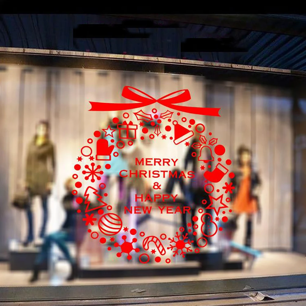 

Reusable Merry Christmas Window Sticker Wall Stickers Home Decals Christmas Ornaments Home Decor Happy New Year