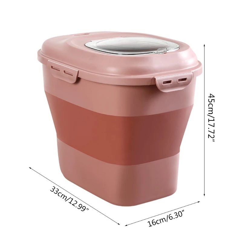 

T3EA Dog Food Storage Container Rice Bucket Airtight Safe Plastic Bin for Grain