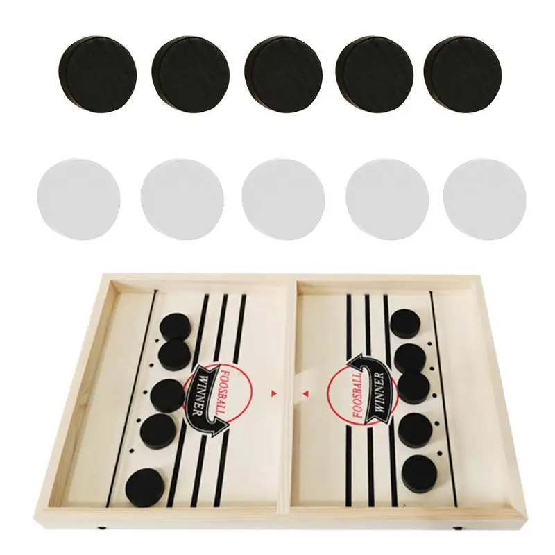

Head-to-Head Wooden Desktop Hockey Table Game for Kids and Adults Portable Hocke