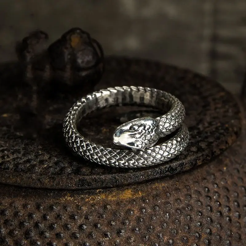 

New 25 Silve Rings Unique snake For Men Woman Retro Ring Punk Hip hop Ring Band Rings Fashion Jewelry Male