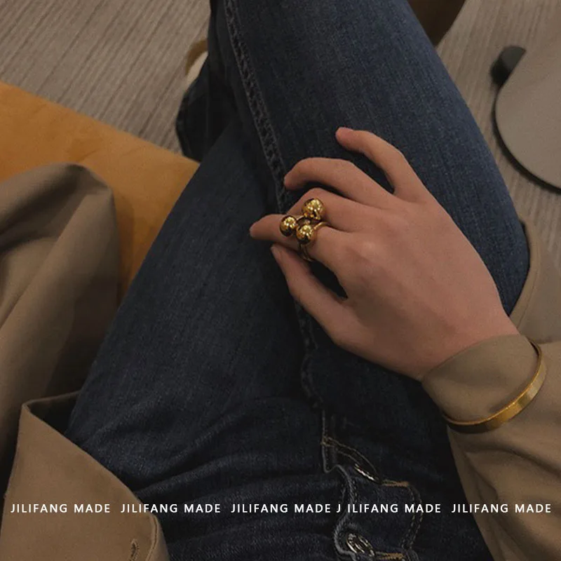 Холодный минимализм ветер простой металлический шар Открытое кольцо Высокое