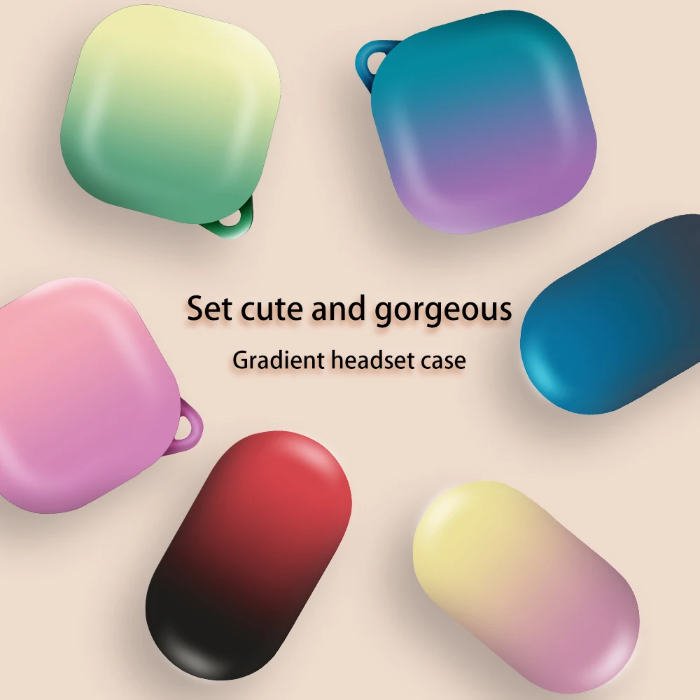 

Colorful Earphone Case For Samsung Galaxy Buds Gradient Wireless Bluetooth Headset Protective Cover For samsung Galaxy Buds Live