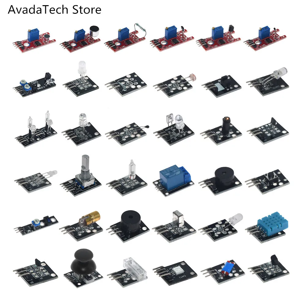 Набор датчиков AvadaTech 37 в 1 для Arduion Smart Electronics высокого качества (работает с