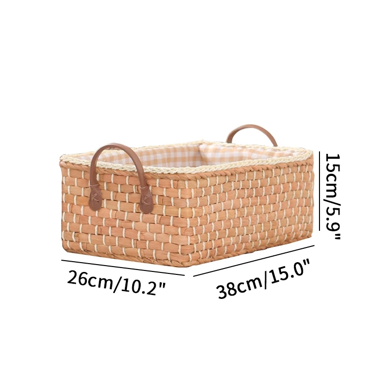 

Manual Woven Storage Basket Handmade Laundry Wicker Baskets Sundries Organizer Clothes Toys Container Decor Panier Rangement