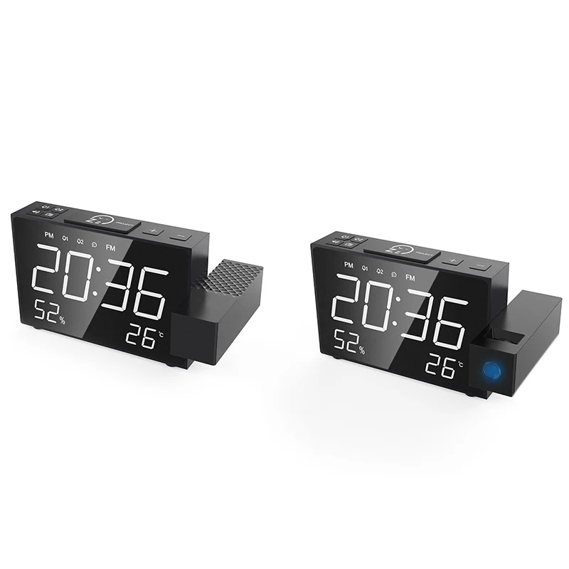 Цифровой проектор часы Bluetooth радио будильник динамик температура 2 USB порты