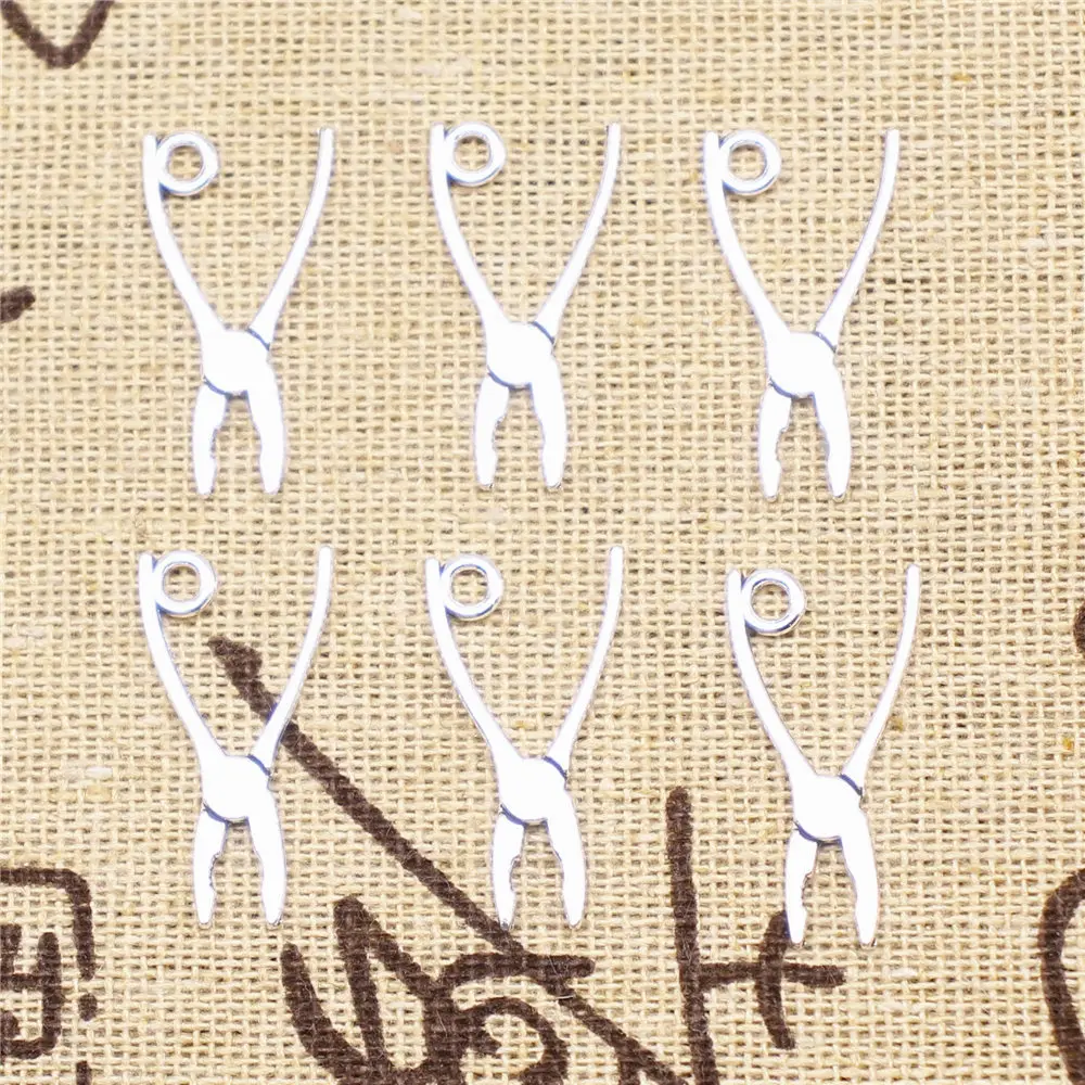 

Charm For Making Jewelry Pendants Antique Silver Color Vise 23x12mm 30pcs