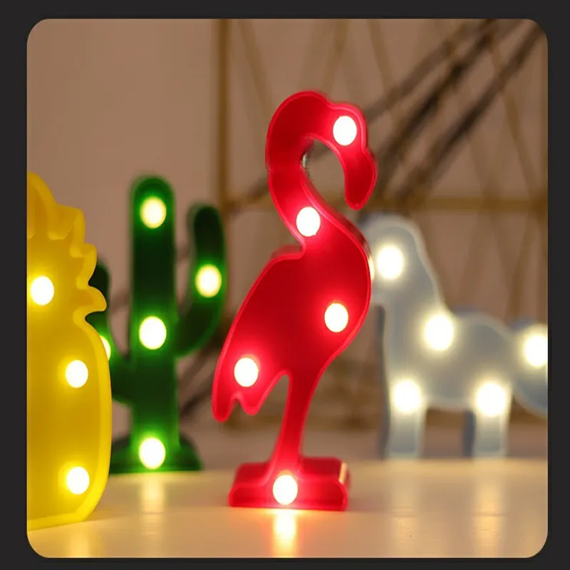 YAYU мультфильм настольная лампа 3D Корона/единорог голова кактус