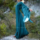 Винтажное классическое элегантное платье в викторианском стиле средневековое ренессансное Платье макси с круглым вырезом и расклешенными рукавами для благородной принцессы на осень