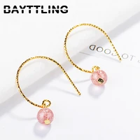 bayttling silver color 24mm luxury big round crystal drop earrings for woman fashion glamour wedding jewelry couple gift