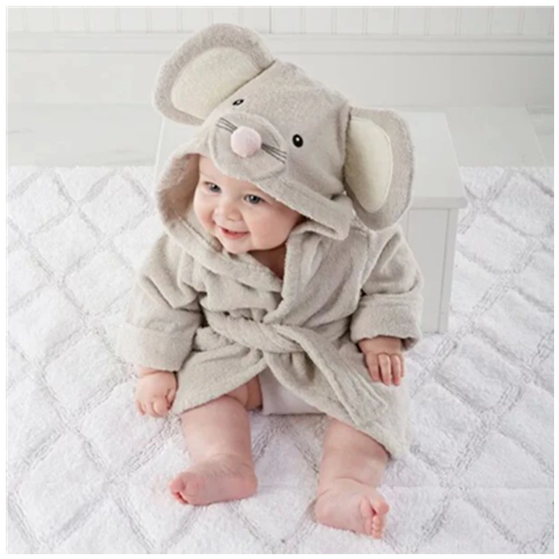 Новый Популярный Детский банный халат с капюшоном из 100% хлопка абсорбирующее