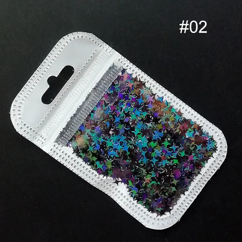 

Holographic Four-pointed star Shape Chunky Nail Glitter Silver Sequins Laser Sparkly Flakes Slices Manicure Nails Art Decoration