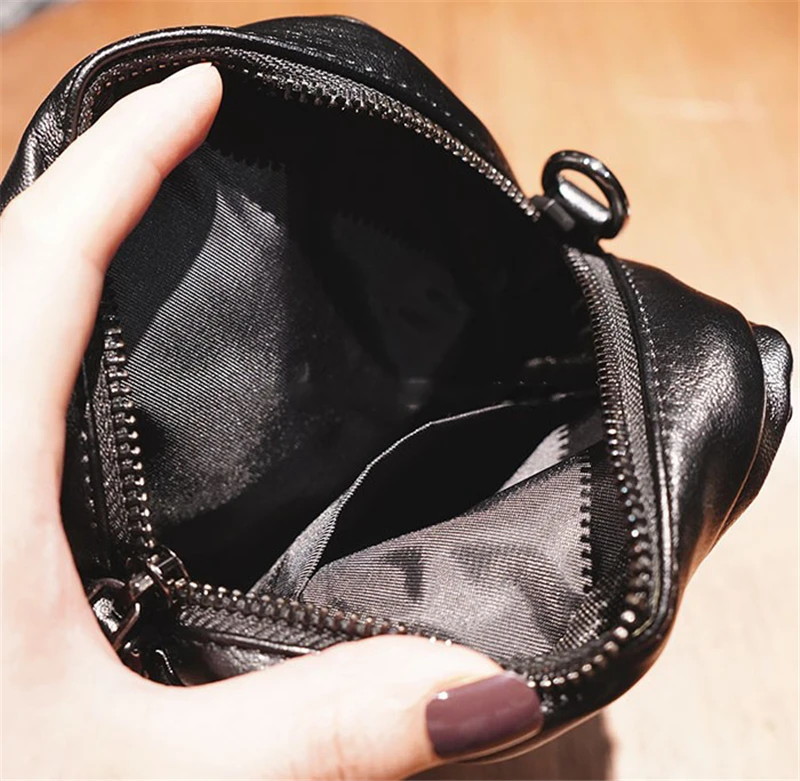 

Women Shoulder Bags Mini Leather Phone Bags Women Tassel Handbags Black Chain Sequins Bags 2019 New Ladies Small Crossbody Bags