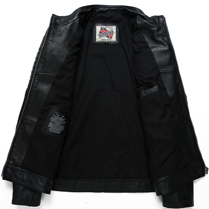 

Pop Arrival Black Man Leather Jackets,Cow Skin Casual slim Man Genuine Leather Coat Nice Shipping