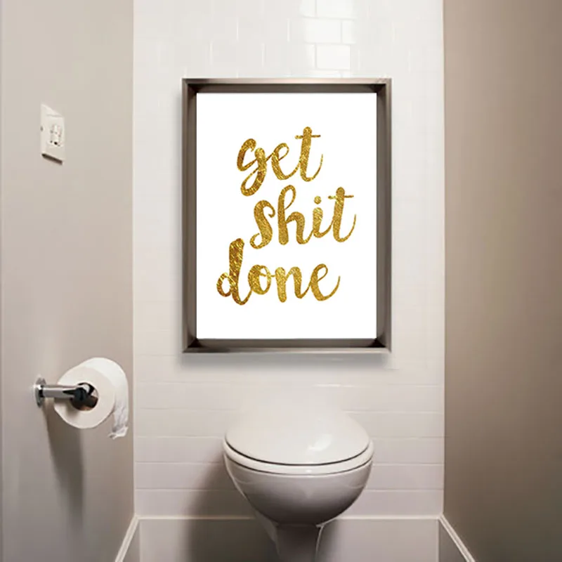 Постер скандинавский сделай что надо для ванной холст художественные золотые