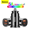 Baseus USB Car Charger Quick Charge 4.0 QC4.0 QC3.0 QC SCP 5A PD Type C 30W Fast Car USB Charger For iPhone Xiaomi Mobile Phone