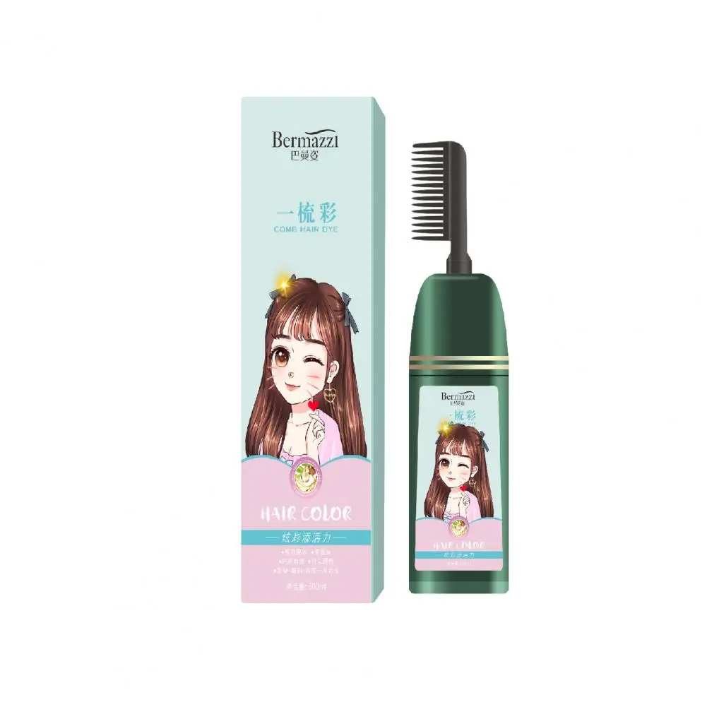 

Lightweight 500ml Bottled Natural Plant Extract Hair Dye Comb Applicator Portable Hair Dye Comb Gentle for Beauty