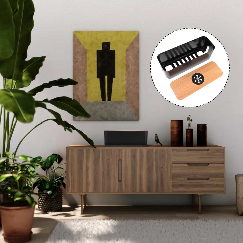 

1Pc Cable Management Box Desktop Cable Organizer Round Holed Organizing Box