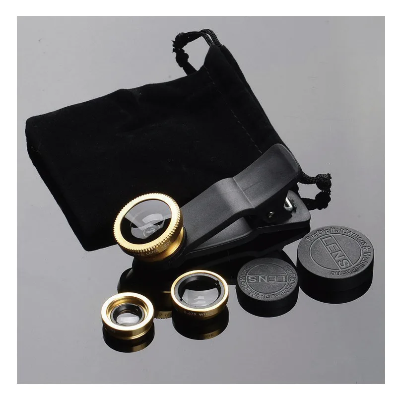 Набор 3 в 1 фотоаппарат широкоугольный зум-объектив макрообъектив селфи