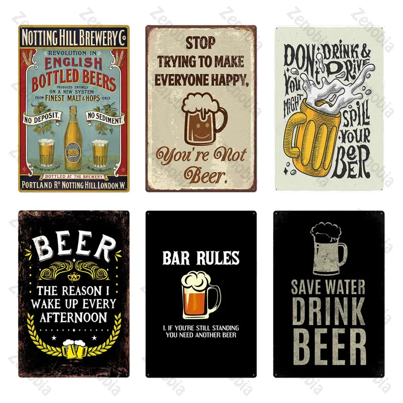 Доска Металл Винтаж пива металлический знак жестяной паба Настенный декор для