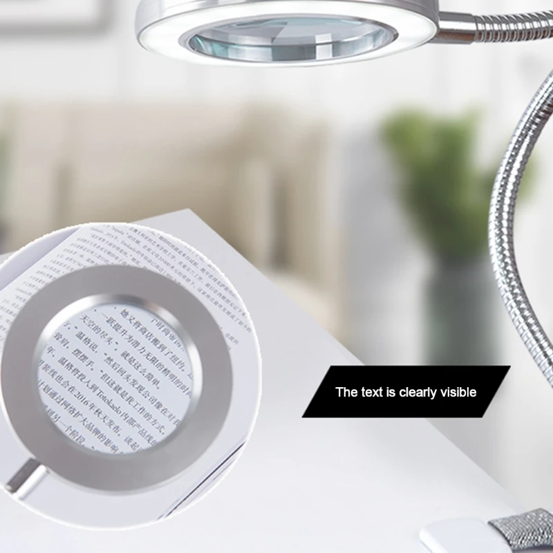 

10X Magnifying Glass Lamp with Light Magnifier Light with Clip Adjustable Flexible Magnifying Lamp with USB Powered