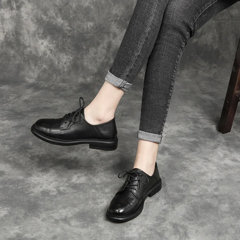 Женские кожаные туфли на шнуровке Белые Повседневные из мягкой натуральной кожи