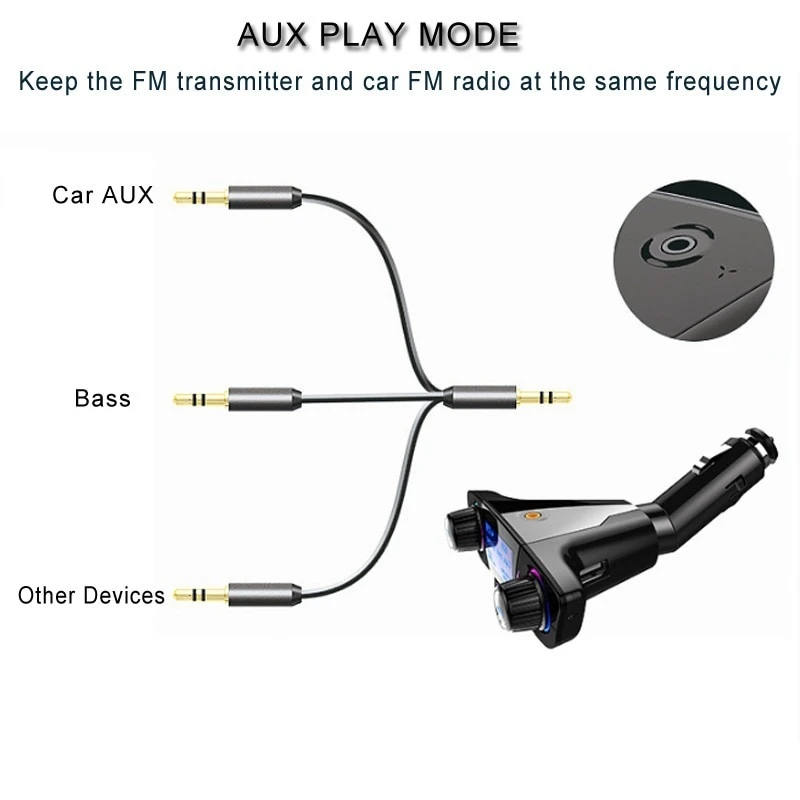 VicTsing BT06 FM Bluetooth 4,0 передатчик MP3 плеер Handsfree Bluetooth автомобильный комплект радио аудио адаптер с двойным зарядным портом