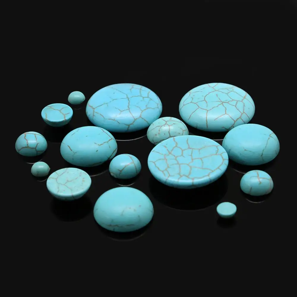 Полукруглый кабошон с плоской задней поверхностью белый синий Howlite гладкие