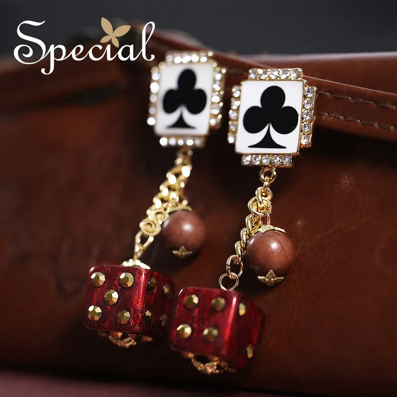 Специальные Новые Модные трендовые длинные серьги игральные кости для клубов