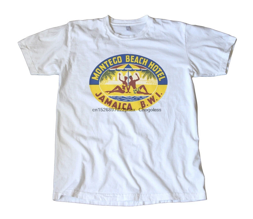 Винтажная Пляжная футболка монтесго из Ямайки для путешествий|Мужские футболки|