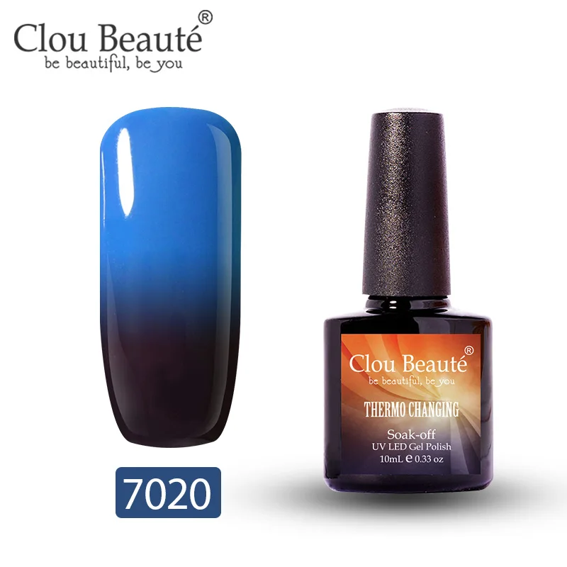 7020 Clou Beaute гель-лак, меняющий цвет в зависимости от температуры, гибридный УФ-лак для ногтей, стойкий, растворимый гель, 10 мл - Цвет: 7020