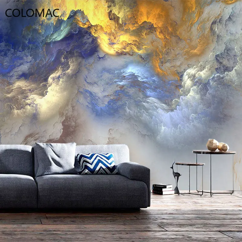 

American Light Luxury Postmodern Bedroom Background Wallpaper Art Clouds 3d Auspicious Clouds Mural Room Decor Dropshipping