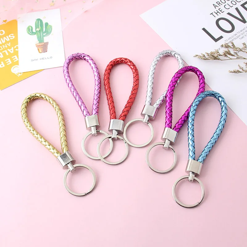 Модный кожаный плетеный брелок ручной работы металлические брелки для ключей