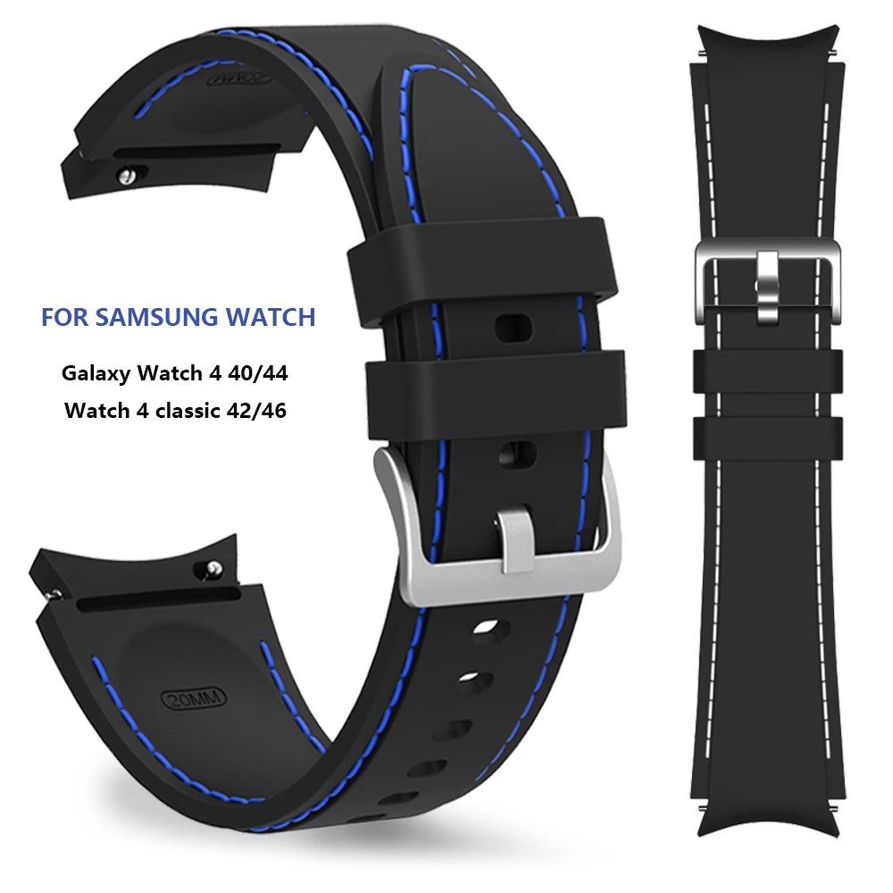 Silicone Watchband For Samsung Watch 4 5 Strap 40mm 44mm Watch 4 Classic 42mm 46mm Bracelet For Galaxy Watch 5 Pro 45mm Band