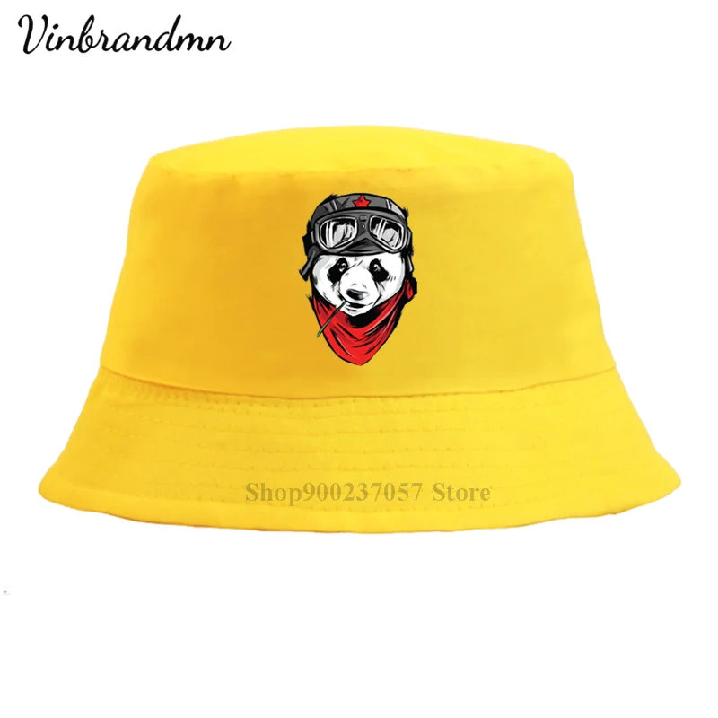 Панама для влюбленных 100% хлопок Кепка в стиле хип-хоп с принтом милой панды весны