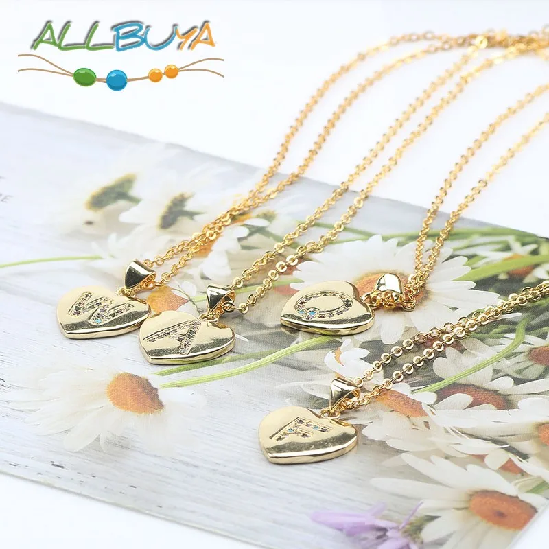 Женское Ожерелье в форме сердца с надписью 26 букв очаровательные ожерелья