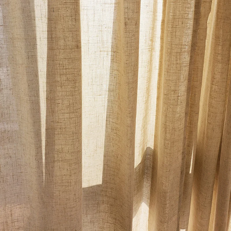 

Mcao Natural Linen Curtains Blended Gromment Top Privacy Windows Treatment Drapes for Living Room Light Filtering Curtain TJ3858