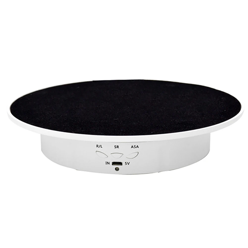 

3 Speeds Electric Rotating Display Stand Mirror Turntable Jewelry Holder Battery Power Photography 360 Degree Rotating Display