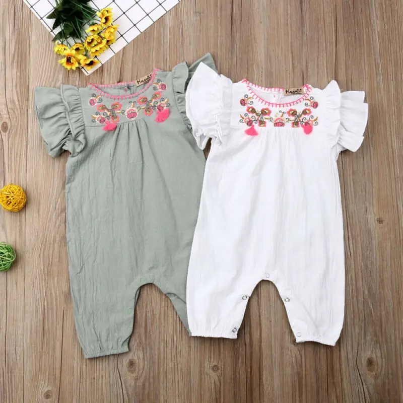 Maximum supplier Romper Newborn Infant Cotton Sleeveless Floral Jumpsuit Girl Outfits Clothes | Мать и ребенок