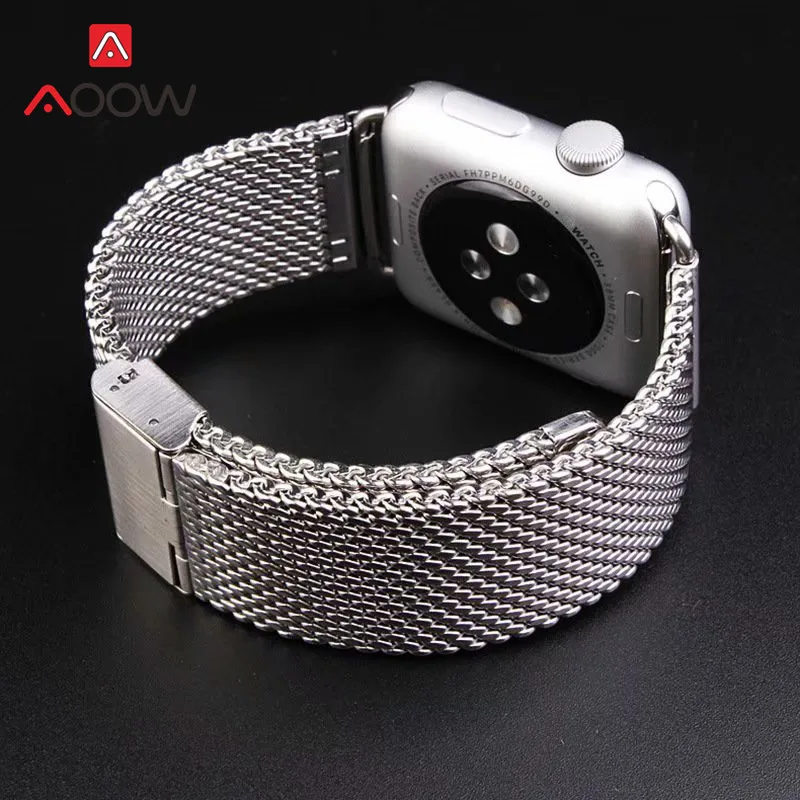 Ремешок для часов из нержавеющей стали 316L для Apple Watch 38 мм 40 мм 42 мм 44 мм сменный Браслет ремешок для iWatch 1 2 3 4 черное золото