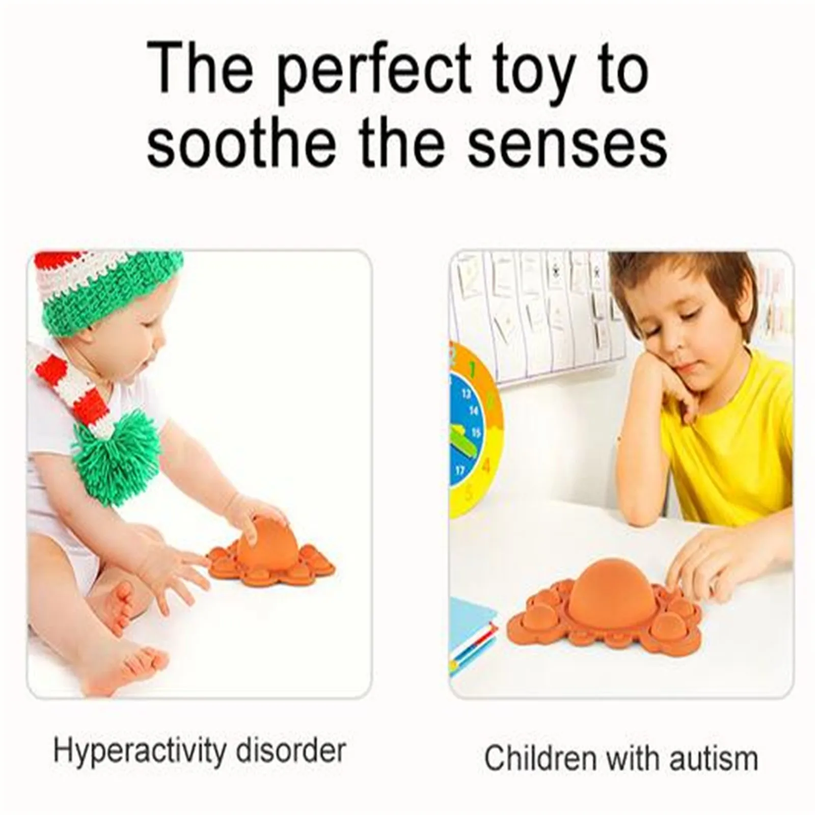 Juguete de burbujas de silicona para aliviar el estr&eacute;s, juguete sensorial para aliviar el autismo, cangrejo de descompresi&oacute;n-3