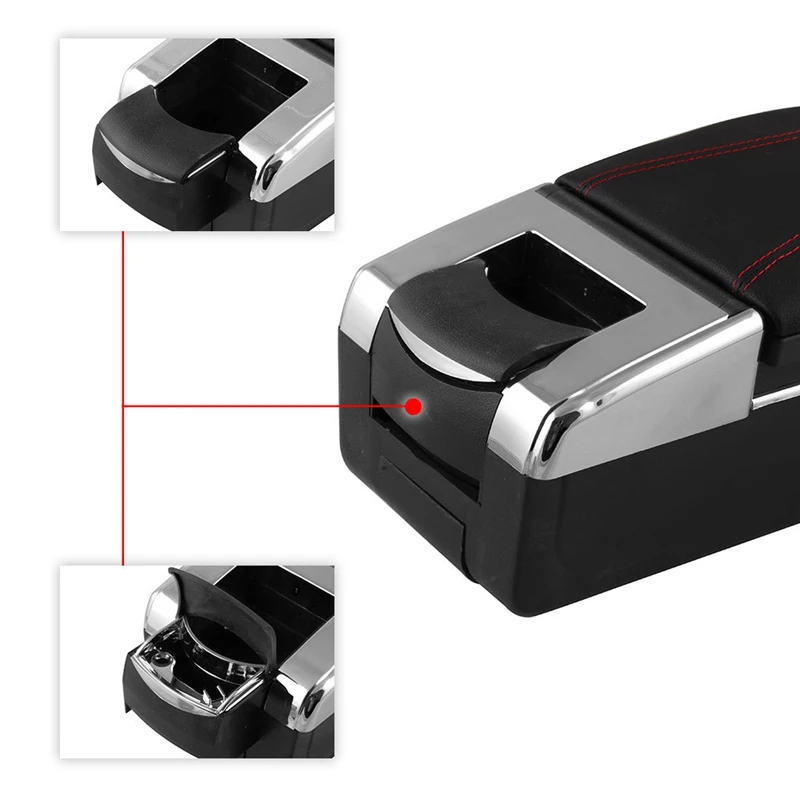 

for SUZUKI Swift Armrest Box Central Store Content Box Cup Holder 2005-18 Black