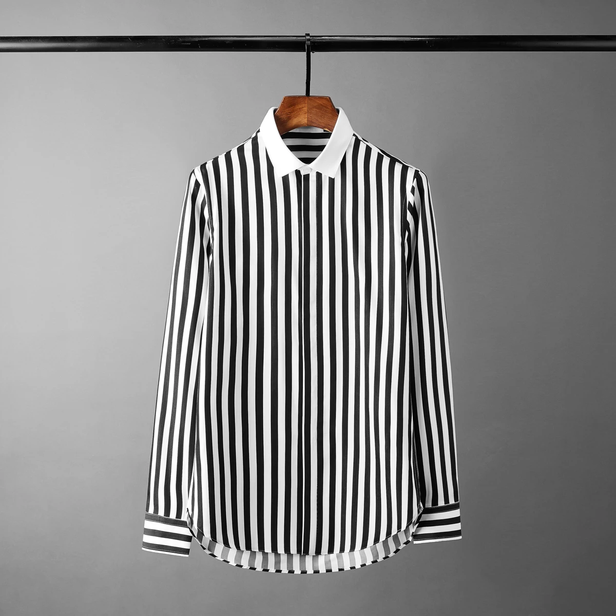 Minglu протектор хлопковые мужские футболки класса люкс в Вертикальную Полоску с