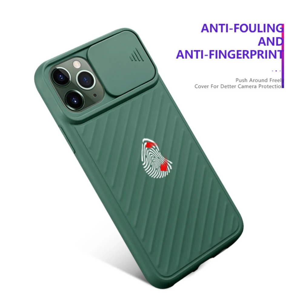 Slide Camera Protection Phone Case For Iphone 11 Pro Max Xr Xs 8 7 Plus Luxury Matte Cover Thin Soft TPU Silicone Back | Мобильные