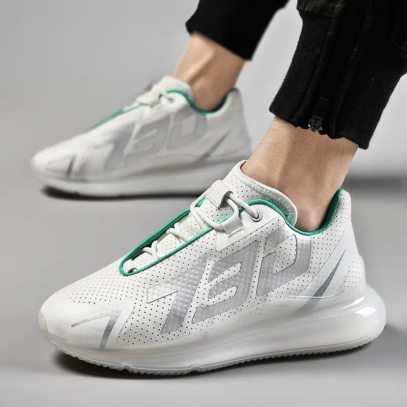 

2020 Brand Men Air Cushion Sneakers Rubber Skidproof Outsole Running Shoes Breathable Mesh Orange Vamp Male Sports Jogging Shoes