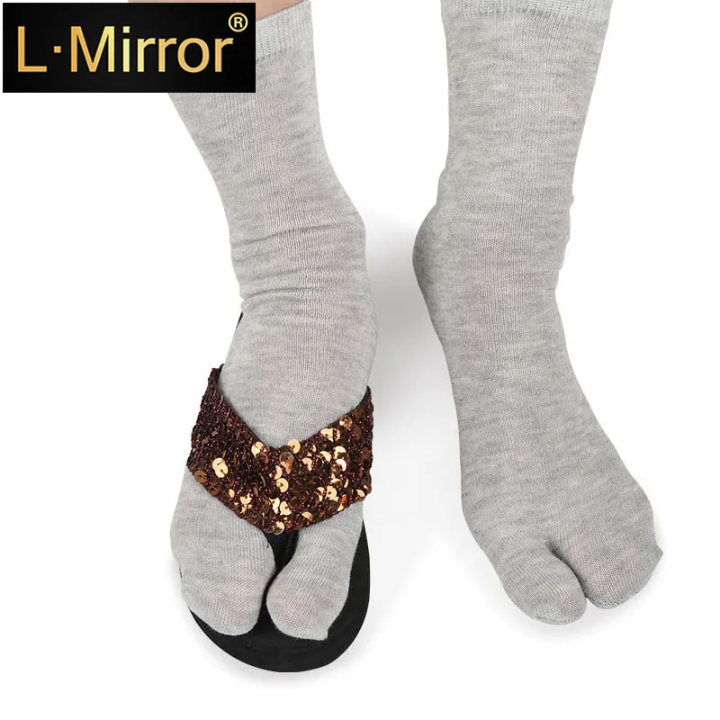 L.Mirror 1 пара коротких Хлопковых Носков с двумя пальцами для ухода за ногами