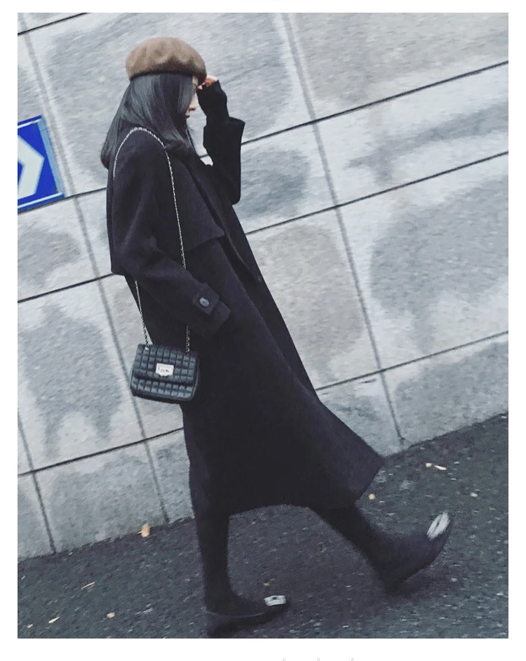 2019 осень и зима новая женская куртка маленький аромат Черная кружевная шерстяная