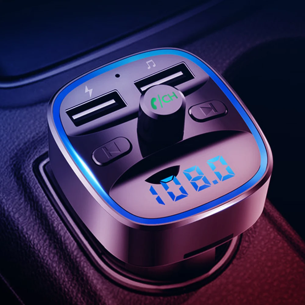 

T25 Dual USB Ports Smart Car Bluetooth 5.0 MP3 Music Player Hands-free Call