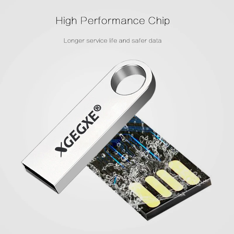XGEGXE 16 ГБ USB флэш-накопитель 4 32 64 Гб 128 Флешка 2 0 металлический водонепроницаемый