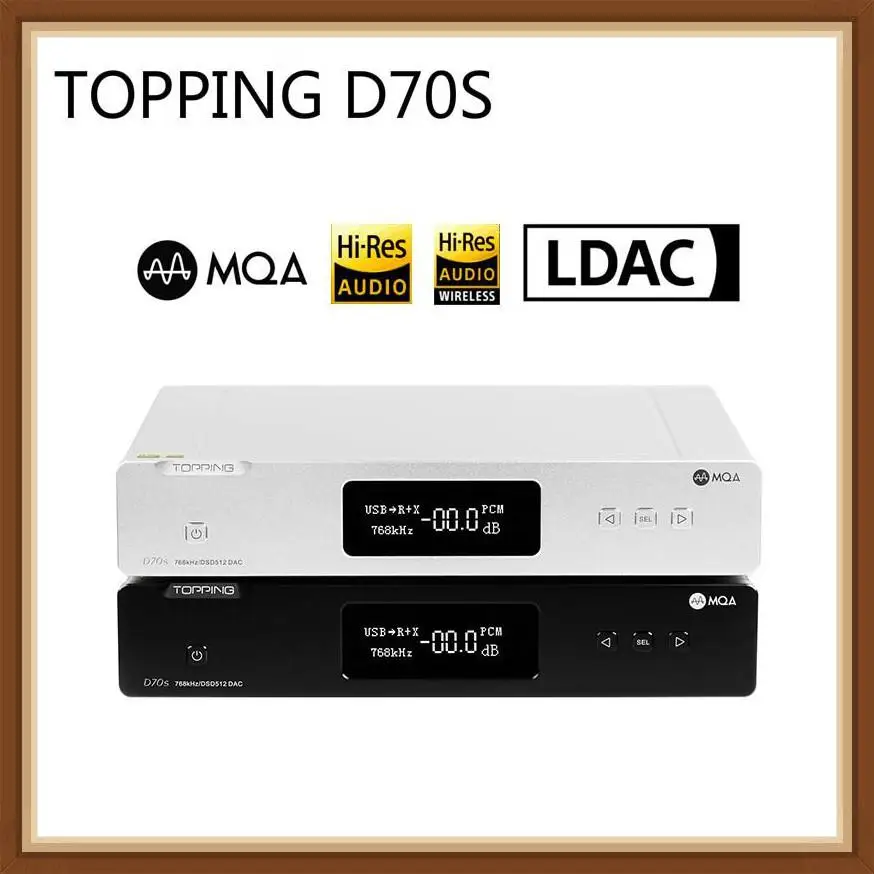 

TOPPING D70S MQA Decoder 2*AK4497 Bluetooth 5.0 32Bit/768K DSD512 Hi-Res Hifi Music DAC with Remote Control